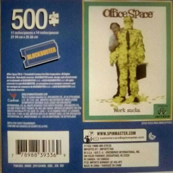 NWT BLOCKBUSTER OFFICE SPACE 500 PC PUZZLE 11X14 - Picture 4 of 4